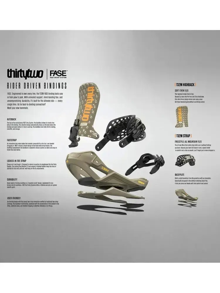 Wiązania snowboardowe ThirtyTwo T32m Fase
zielony (green)