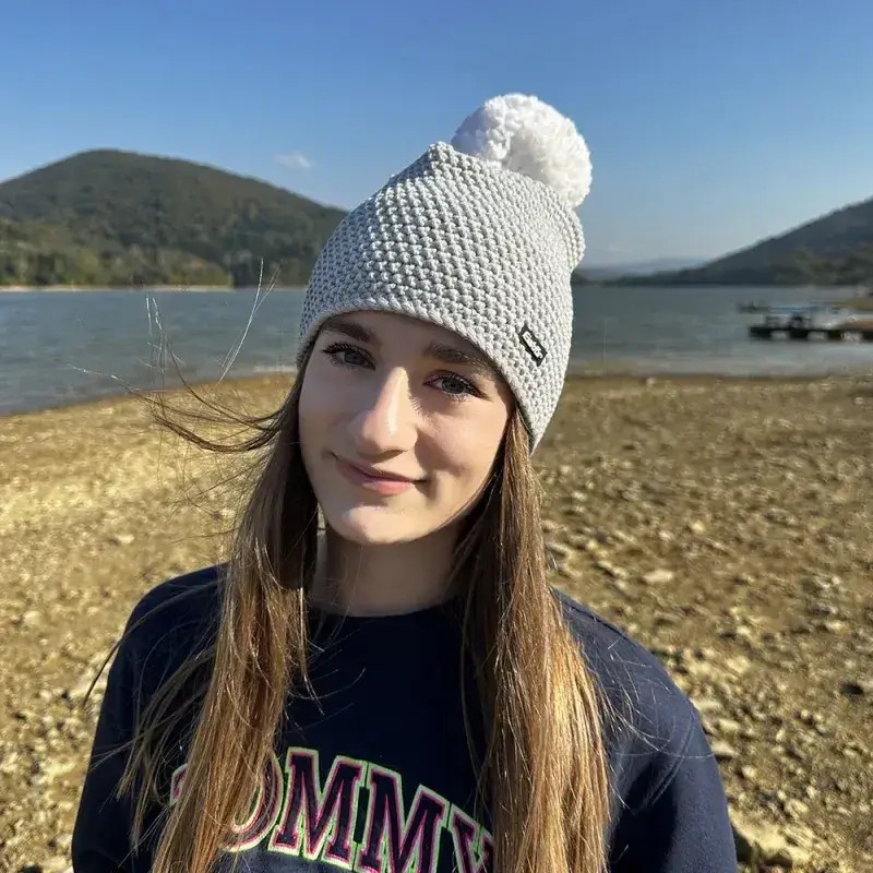 Czapka Narciarska Eisbar Jamie Pompon Light Grey White