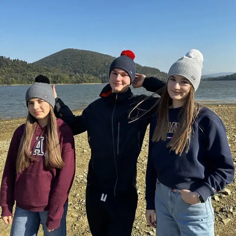 Czapka Narciarska Eisbar Jamie Pompon Light Grey White