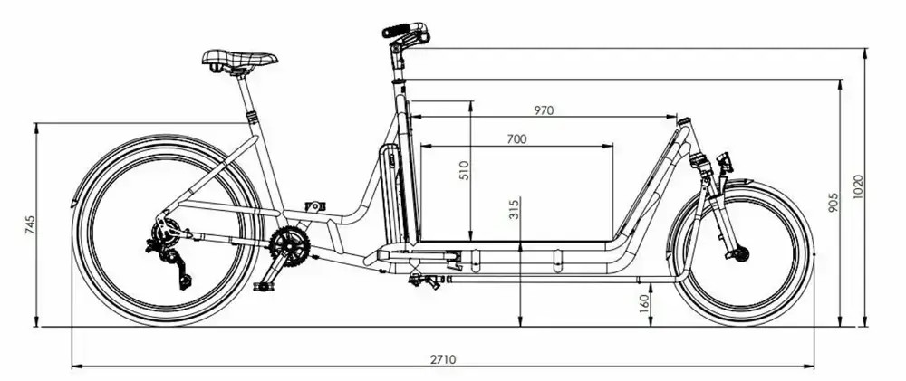 Rower elektryczny cargo Urvis Flatbed